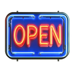 Bright Neon OPEN Sign Illuminating Nighttime Storefront with Welcoming Vibes
