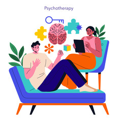 Logotherapy. Flat Vector Illustration