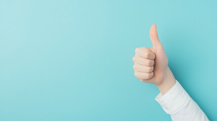 Isolated thumbs-up hand gesture, clean background with sharp details, ideal for concepts of approval, agreement, satisfaction, and motivation