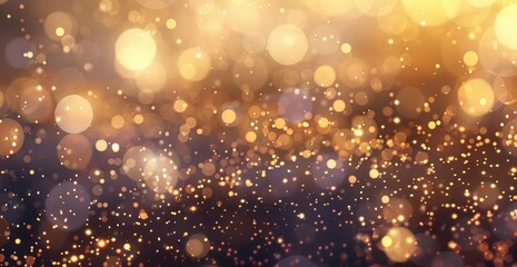 Obraz premium Golden fireworks burst against a black background, illuminating the night sky with festive sparks and shimmering bokeh effects.