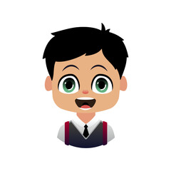 Emoji Boys School, College student with a bright smile