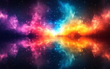 Fototapeta premium Abstract luminous cosmic reflections background. Featuring luminous cosmic reflections and bright colors. Emphasizing motion and depth. Ideal for space and artistic themes.