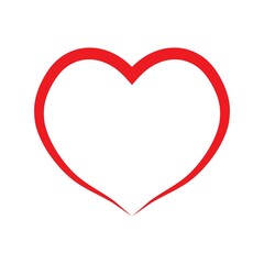red heart isolated on white