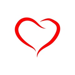 red heart isolated on white