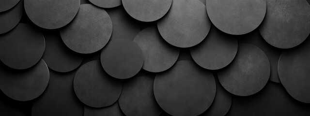 Photo of Black Background with Minimalist Circles for Design, Featuring White Space in the Center for Text. Ideal for Banner Templates and Digital Projects. Minimalist Wallpaper.