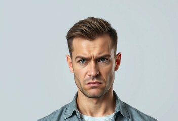 Obraz premium Photorealistic portrait of an angry male