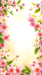 Spring border illustration.