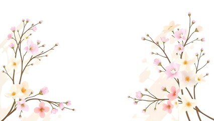 Fototapeta premium Spring border illustration.