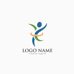 weight loss, slim logo, health care logo, fit, slim, care, waist fully editable vector logo template