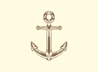 Illustration of an Nautical Handdrawn Anchor