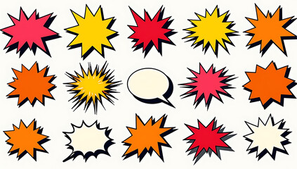 "Pop Art Comic Speech Bubble Set" – A dynamic bundle of comic-style speech bubbles with bold outlines and vibrant colors.