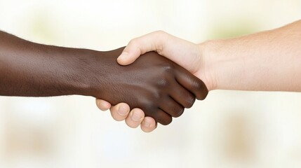 Close-Up Handshake Between Two Individuals Signifying Unity and Cooperation