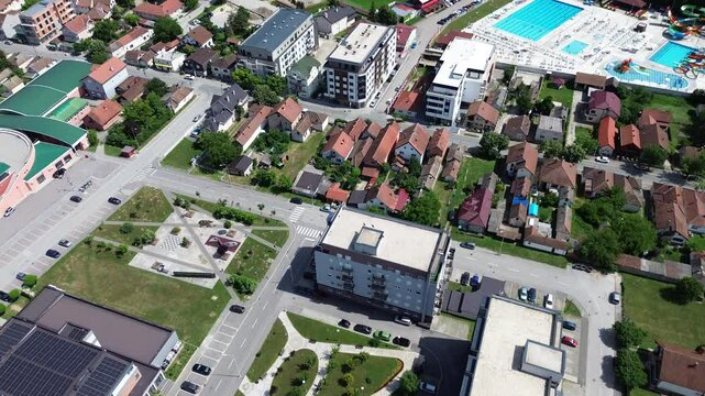 Serbia city Ub panorama shot by drone
