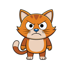 Obraz premium Cute angry cat cartoon vector illustration