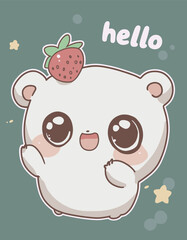 happy bear Cartoon Illustration Graphic