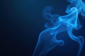 Fototapeta premium Abstract blue smoke stains on dark background, dark, art, moody