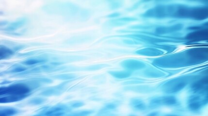 Fototapeta premium Calm blue water surface with gentle ripples reflecting light, evoking tranquility and freshness