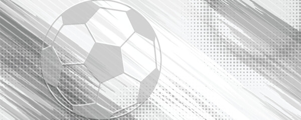 Football themed background in gray tones with abstract meshes and curves, with sport symbols such as a football player and ball. eps 10