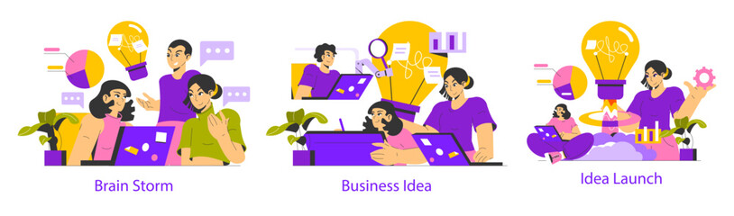 Idea Realization. Flat Vector Illustration