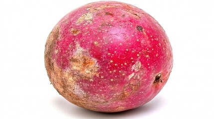 Organic Red Root Vegetable with Character and Texture Isolated on White Background