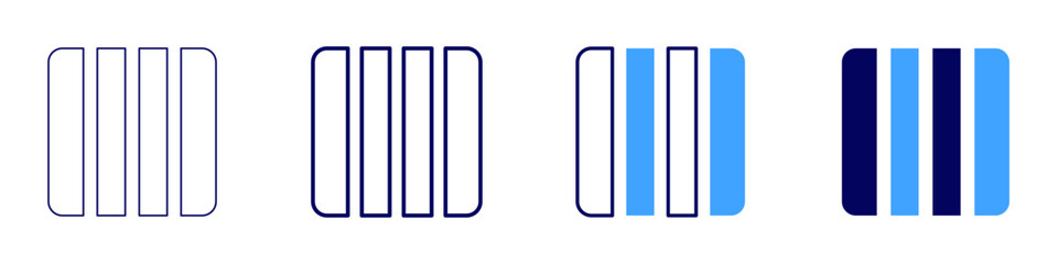 Grid control icon in 4 different styles. Thin Line, Line, Bold Line, Duotone. Duotone style. Editable stroke