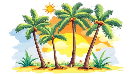 Obraz premium tropical island with palm trees