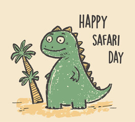 Jurassic Vacation: Retro Dinosaur at the Beach