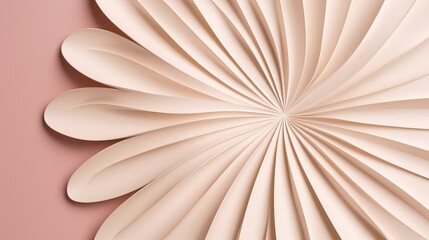 paper cut of power point background with gentle flowers , empty space in the center,generative ai illustration