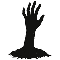 vector of a shadowy hand reaching from the ground
