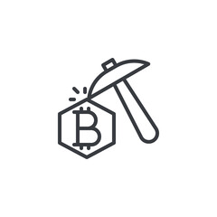 Bitcoin Mining line icon