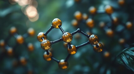Molecular structure, nature background, science concept, research illustration