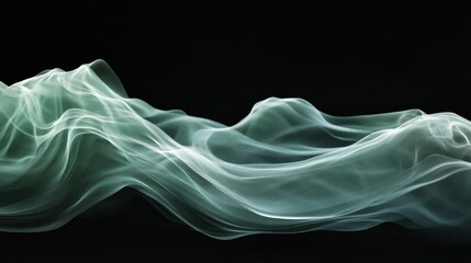 Fototapeta premium Teal smoke waves abstract background, design element