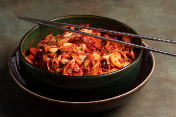 Traditional Korean Home Cooking - Kimchi: A Healthy Fermented Food Concept. Selective Focus, Handcrafted Photography, Non-AI