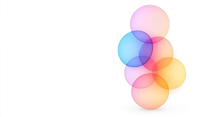 Colorful translucent circles overlapping on a white background, creating a vibrant visual effect