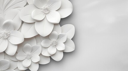 paper cut of power point background with minimalsflowers ,generative ai illustration