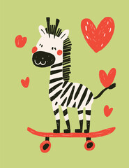 Zebra with Hearts