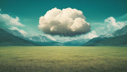 Majestic Cloud Over Mountain Meadow Landscape (1)