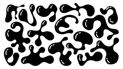 Unique organic shapes and blobs on a white background create a playful abstract design