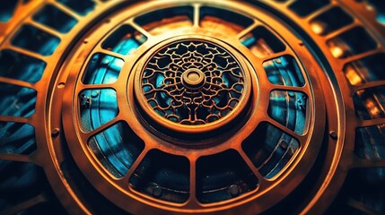 Intricate Vintage Gear Mechanism with Metallic Details and Patterns