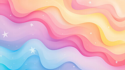 Colorful Abstract Waves and Smooth Blue Design