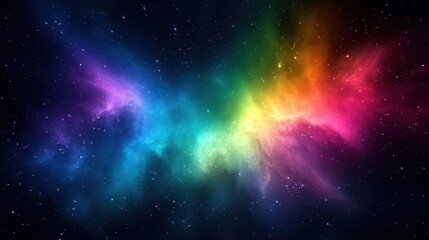 Rainbow Nebula Space Background, cosmic dust, starfield, universe, design