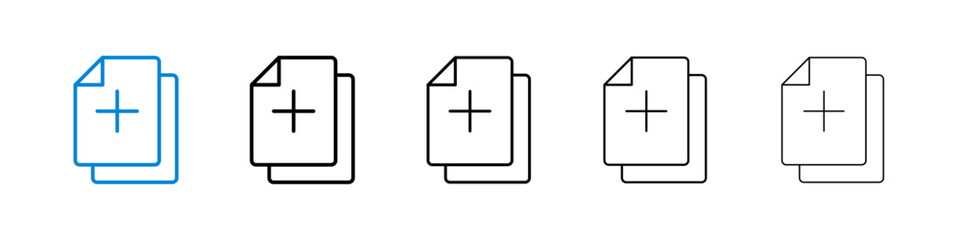 Duplicate icons in five different stroke sizes