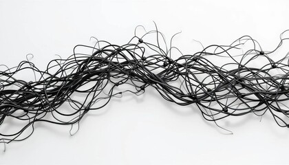 Abstract Black Intricate Wire Network