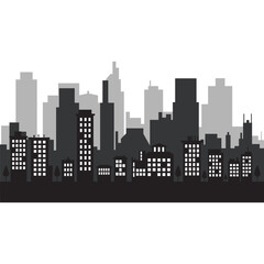 Naklejka premium City building vector, city skyline vector design