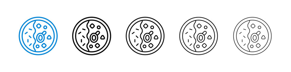 Kare raisu icons in five different stroke sizes