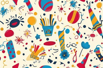 Cartoon celebration abstract background texture pattern seamless