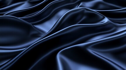 Obraz premium Dark blue silk fabric waves