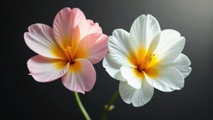 Obraz premium Delicate Blooms in Soft Pastel Hues, a Study in Contrast and Botanical Elegance
