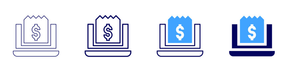 Automated payment solutions icon in 4 different styles. Thin Line, Line, Bold Line, Duotone. Duotone style. Editable stroke