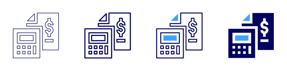 Bank transfer payment method icon in 4 different styles. Thin Line, Line, Bold Line, Duotone. Duotone style. Editable stroke